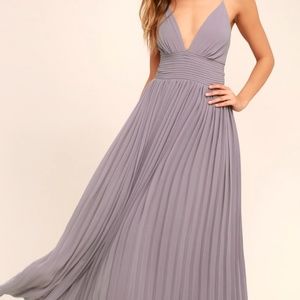 Lulu's Depths of My Love Dusty Purple Maxi Dress Gown - Medium